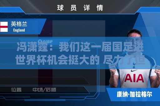 冯潇霆：我们这一届国足进世界杯机会挺大的 尽力了但确实有差距